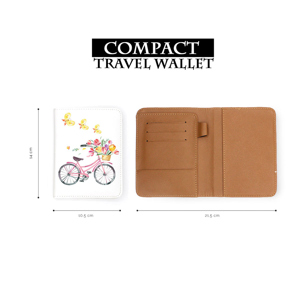 compact size of personalized RFID blocking passport travel wallet with Springtime design