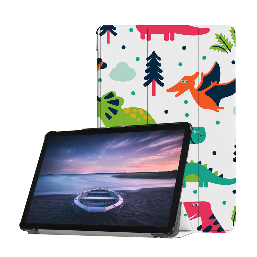 Personalized Samsung Galaxy Tab Case with Dinosaur design provides screen protection during transit