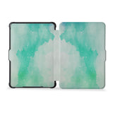 the whole front and back view of personalized kindle case paperwhite case with Abstract Watercolor Splash design
