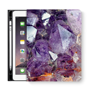 frontview of personalized iPad folio case with Crystal Diamond design