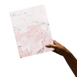 Designed to be the lightest weight of  personalized iPad folio case with Pink Marble design