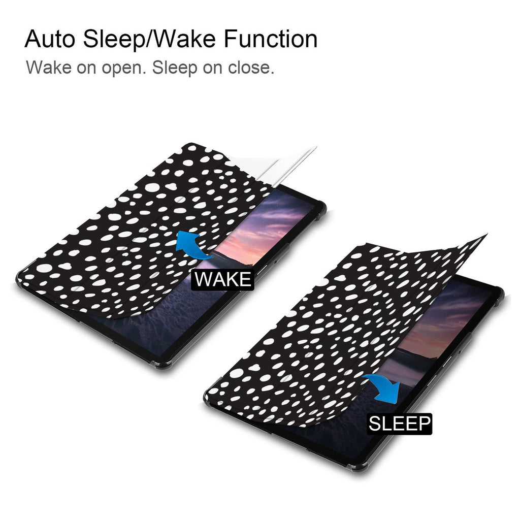It automatically wakes your iPad when opened and sends it to sleep when closed