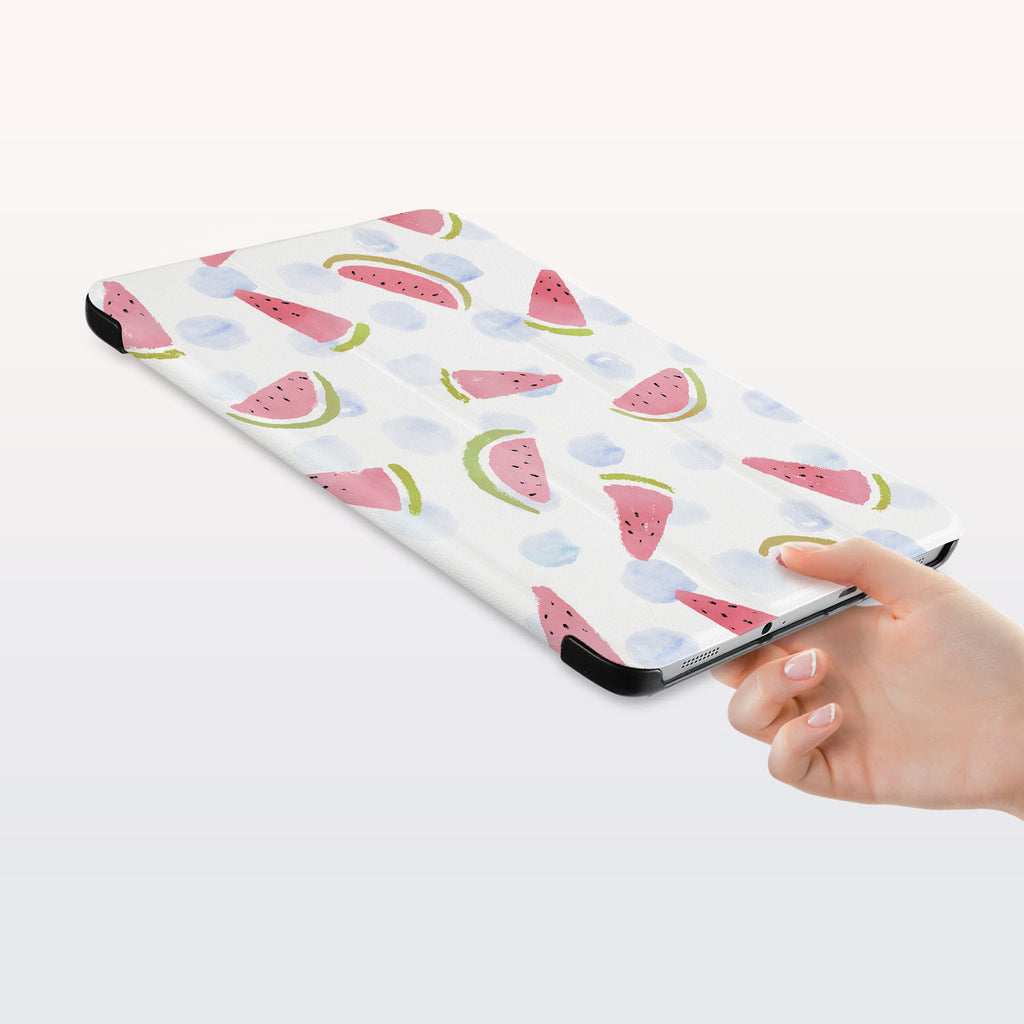 a hand is holding the Personalized Samsung Galaxy Tab Case with Fruit Red design