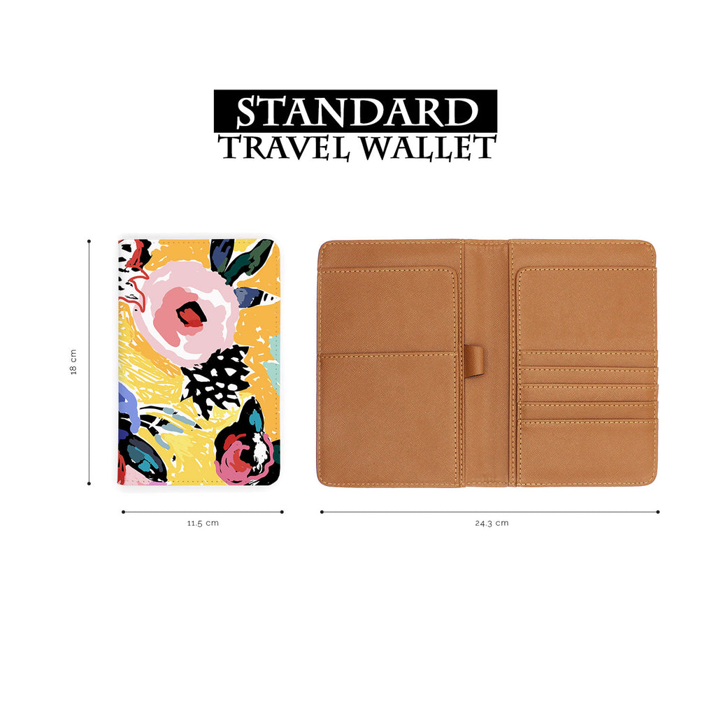 standard size of personalized RFID blocking passport travel wallet with Florart design