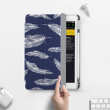 Vista Case iPad Premium Case with Feather Design has built-in magnets are strategically placed to put your tablet to sleep when not in use and wake it up automatically when you need it for an extended battery life.