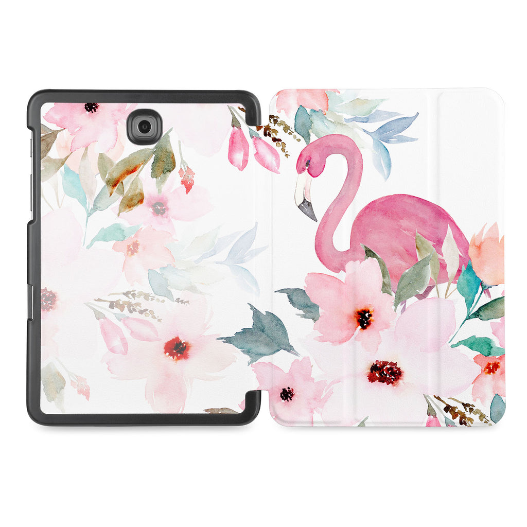the whole printed area of Personalized Samsung Galaxy Tab Case with Flamingo design
