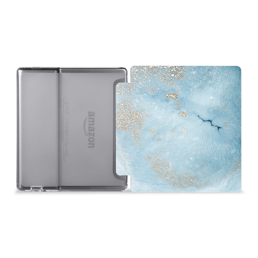 The whole view of Personalized Kindle Oasis Case with Marble Gold design