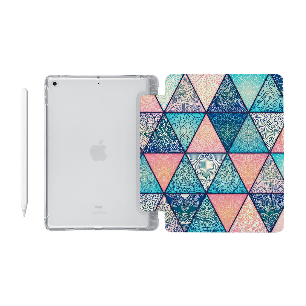 iPad SeeThru Casd with Aztec Tribal Design Fully compatible with the Apple Pencil