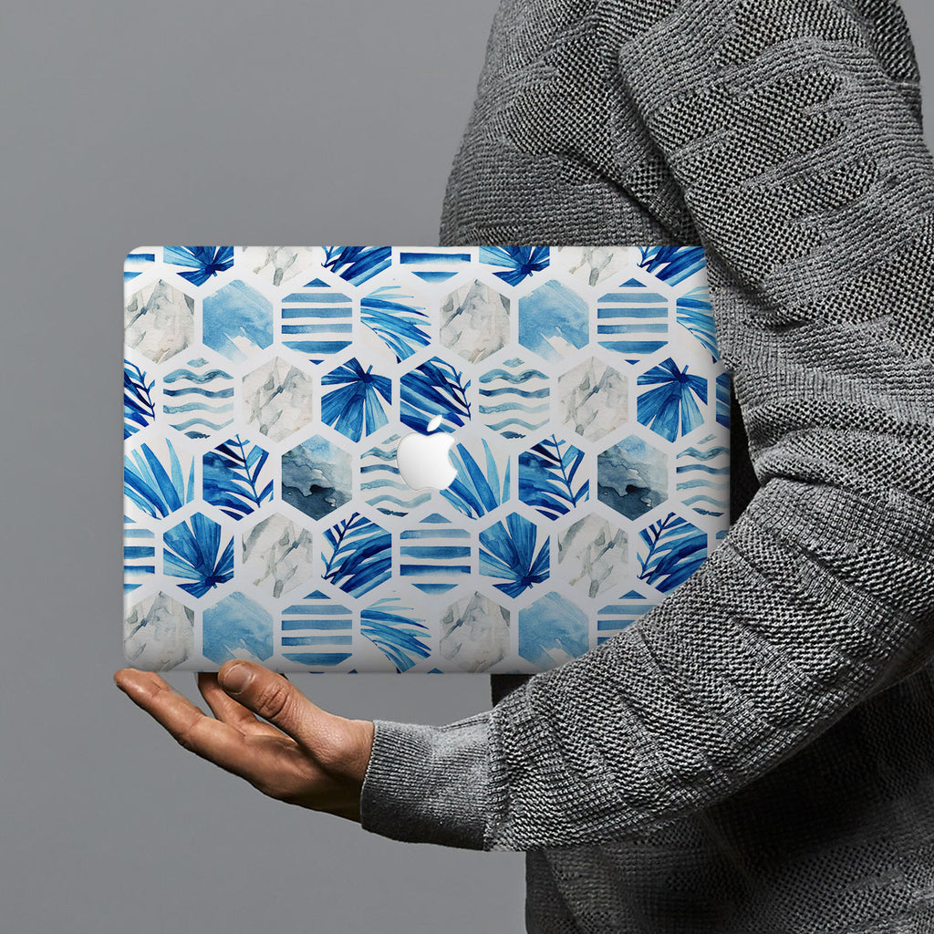 hardshell case with Geometric Flower design combines a sleek hardshell design with vibrant colors for stylish protection against scratches, dents, and bumps for your Macbook
