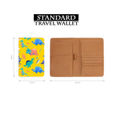 standard size of personalized RFID blocking passport travel wallet with Dinosour design