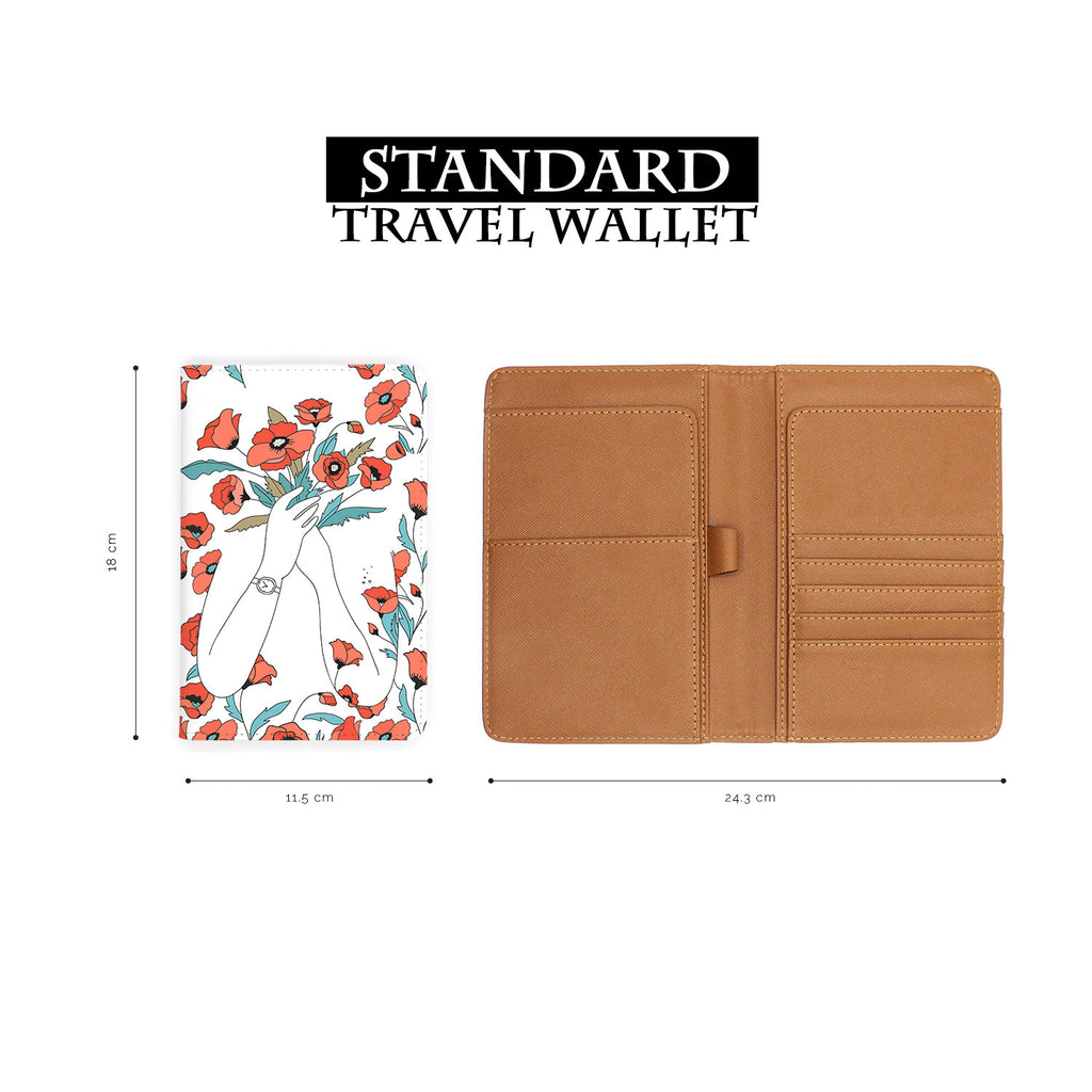 standard size of personalized RFID blocking passport travel wallet with Flower Girl design