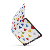 personalized iPad case with pencil holder and Geometry Pattern design